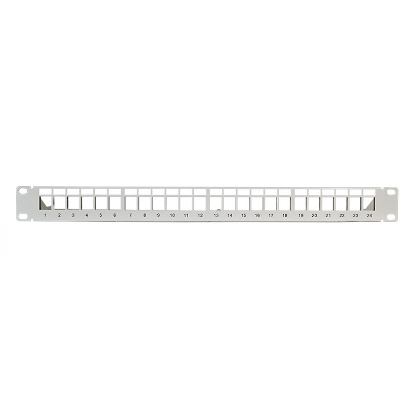 LogiLink 19 Zoll Keystone Patch Panel, 24 Port, geschirmt, Lichtgrau (RAL7035), 1U, für bis zu 24 Keystone-Module, 1 Stk. (NK4073)