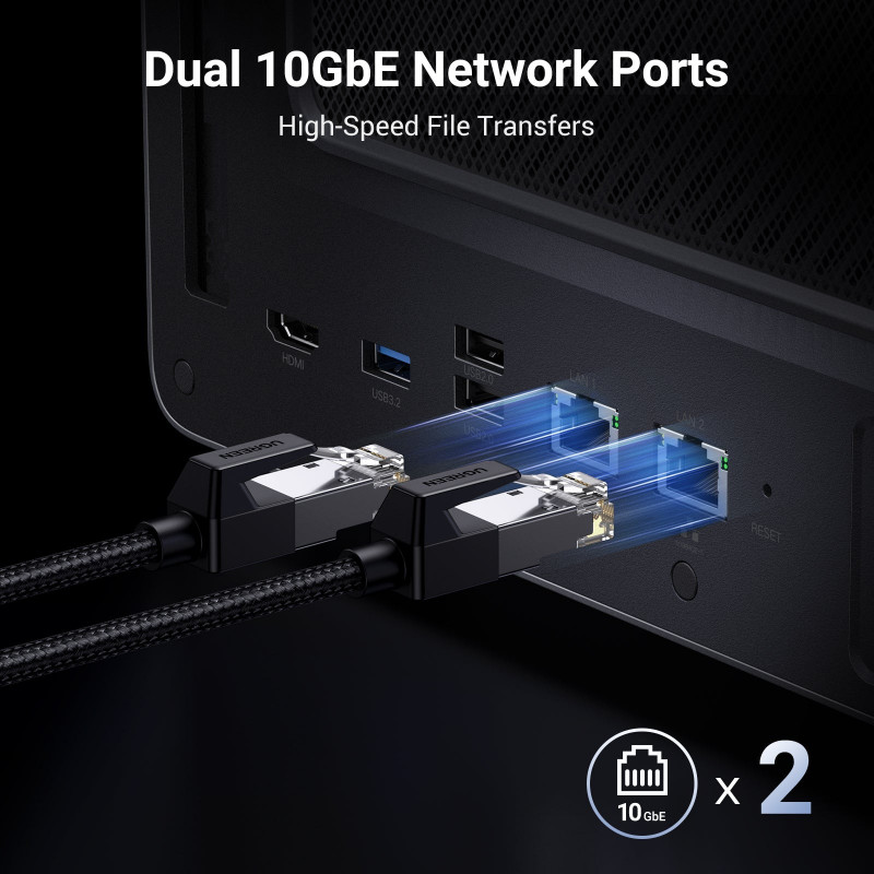 Ugreen NASync DXP6800 Pro 6-Bay NAS System, Intel Core i5-1235U, 8GB DDR5, 2x10GbE + 2x2.5GbE, 2xM.2 NVMe, 2xUSB3.2 Gen2, HDMI, PCIe 4.0 25899