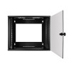 LogiLink 19-Zoll-Wandgehäuse ECO 9U, 550mm Tiefe, Glastür, Schwarz RAL 9005, vormontiert W09C55B