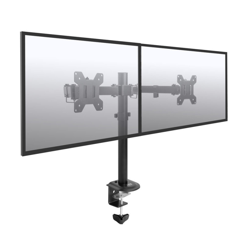 ACT AC8362 Dual-Monitorarm für 32-Zoll-Bildschirme, Gasfeder, Tischklemme & Tülle, Schwarz