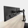 ACT AC8362 Dual-Monitorarm für 32-Zoll-Bildschirme, Gasfeder, Tischklemme & Tülle, Schwarz