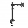 ACT AC8361 Monitorarm für 17-34 Zoll Bildschirme, Gasfeder, Tischklemme & Tülle, VESA 75/100, Schwarz