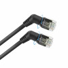 ACT DD1910 CAT6A U/FTP Slim Patchkabel, 10m, Schwarz, Abgewinkelter 360° Drehbarer RJ45