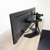 ACT AC8363 Dual-Monitor-Tischhalterung für 2 Bildschirme bis 32 inch - Klemme & Tülle Montage, VESA 75/100, 8kg pro Arm, Schwarz