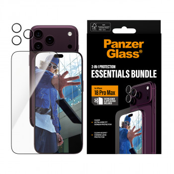 PanzerGlass 2-in-1 Essentials Bundle Displayschutzfolie & Kameraobjektivschutz für iPhone 18 Pro Max