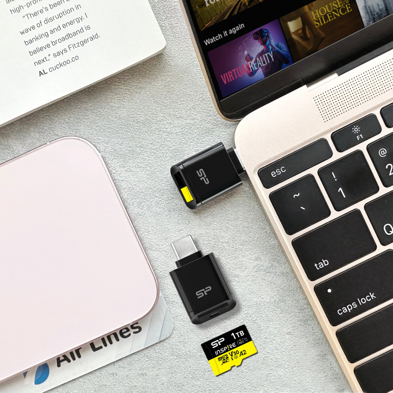 Silicon Power C200 USB-C 3.2 microSD Kartenleser - Schwarz