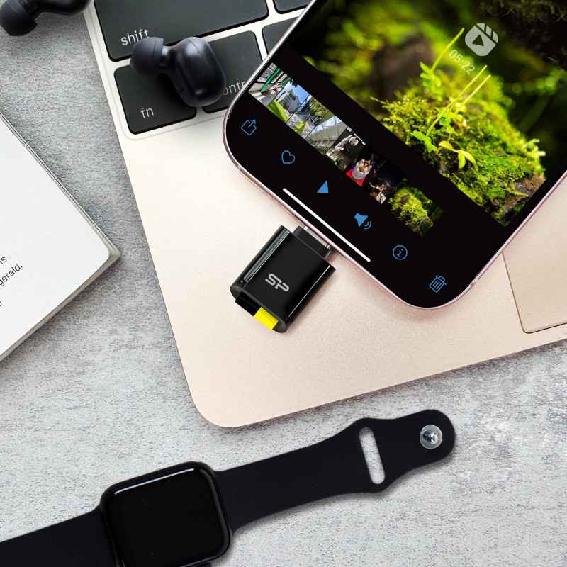 Silicon Power C200 USB-C 3.2 microSD Kartenleser - Schwarz