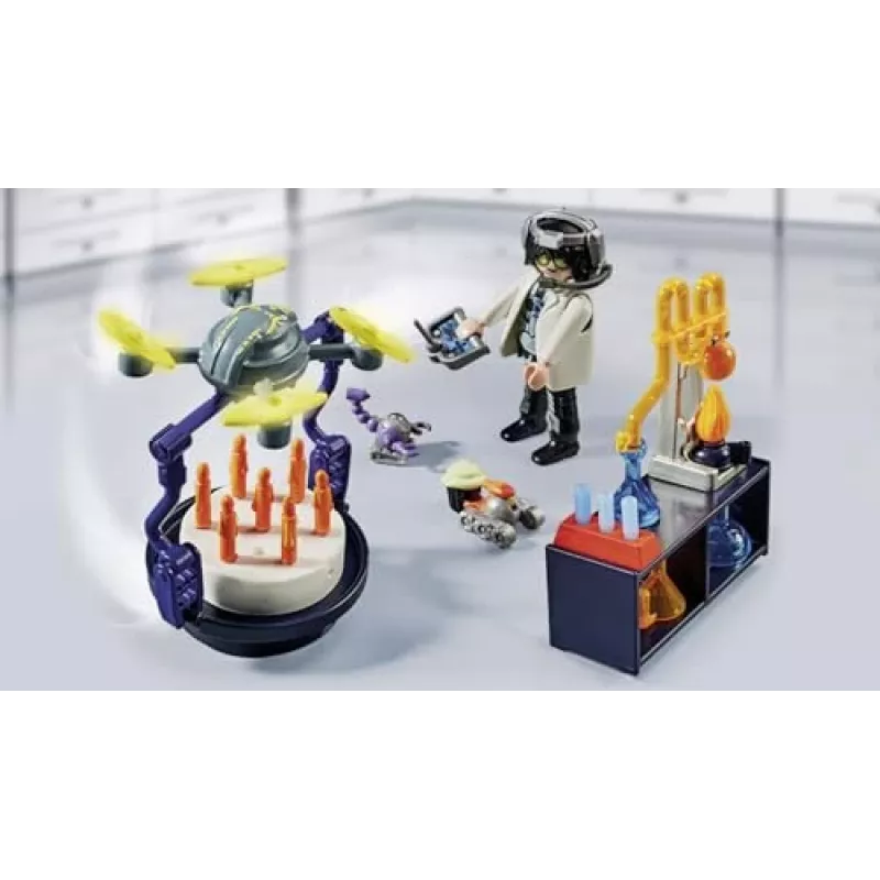 Playmobil 71450 My Life: Forscher mit Robotern – Wissenschaftsparty im Labor mit Transportdrohne und Robotern – lustiges, fantasievolles Rollenspiel-Arti