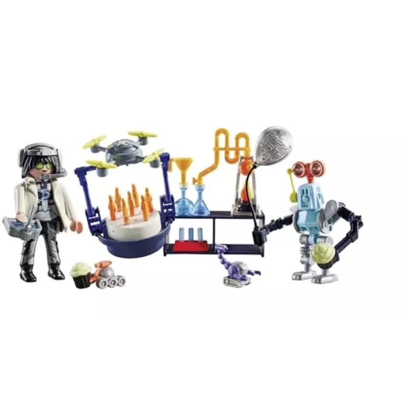 Playmobil 71450 My Life: Forscher mit Robotern – Wissenschaftsparty im Labor mit Transportdrohne und Robotern – lustiges, fantasievolles Rollenspiel-Arti