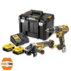 Kombi-Set für Elektrowerkzeuge DeWALT DCK2080P2T-QW — 18V Li‑Ion 5Ah (2x), DCG405 Winkelschleifer, Bohrschrauber, M14 Schleiftellergewinde, Tragekoffer