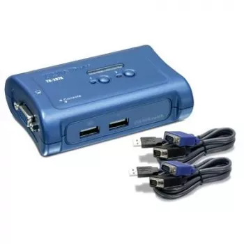 TRENDnet 2-Port USB KVM Switch und Kabelset, 2048 x 1536 Auflösung, Geräteüberwachung, Auto-Scan, akustische Rückmeldung, USB 1.1, konform mit