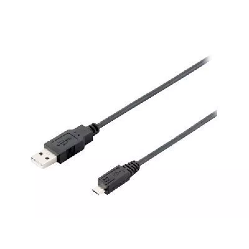 Equip USB 2.0 Type A to Micro-B Kabel, 1.0m, Schwarz, 1 m, USB A, Micro-USB B, USB 2.0, Male/Male, Schwarz