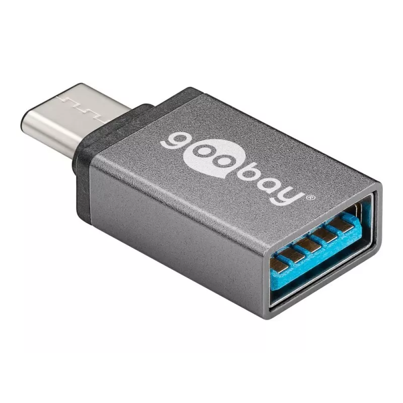 Wentronic Goobay USB-C™ Adapter - USB 3.0 A-Buchse, Grau - zur Verbindung zwischen USB-C™- und USB-A-Geräten (56621)