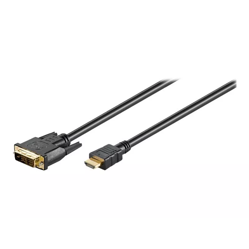 Wentronic Goobay HDMI™ / DVI-D-Kabel, Schwarz, 3 m - 19pol. HDMI™-Stecker>DVI-D (18+1) Stecker (51581)