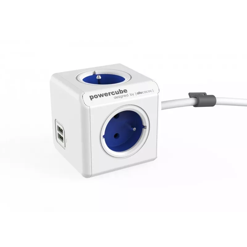 Allocacoc 2402BL/FREUPC Steckdosenleiste 1,5 m 4 AC-Steckdosen Innenbereich Blau, Weiß