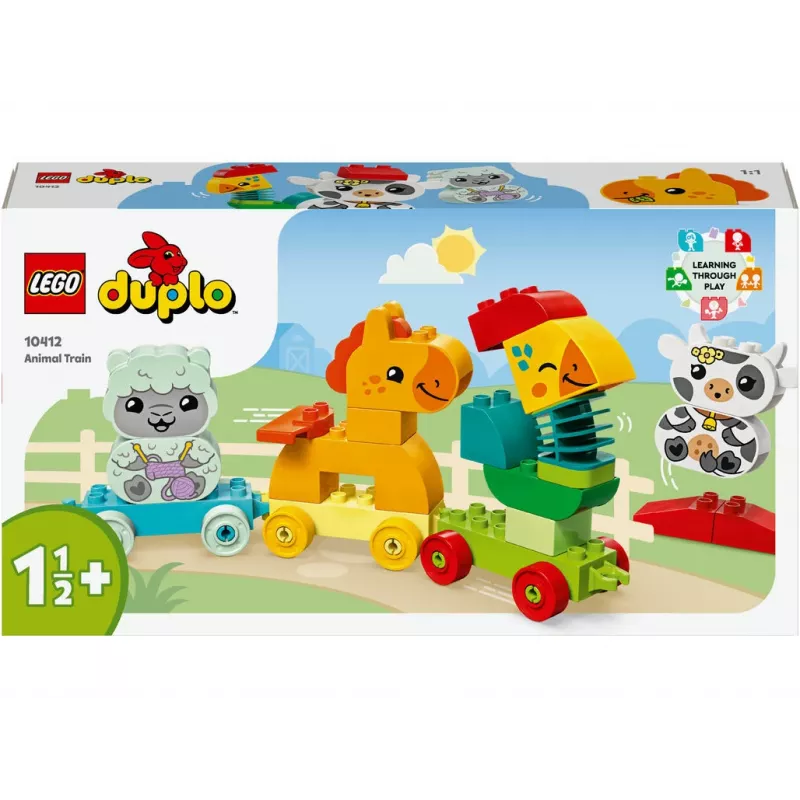 Konstruktionsspielzeug LEGO DUPLO Tierzug 10412 — 19 Teile, für Kinder ab 1,5 Jahren, 170×60×430 mm