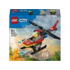 LEGO City Feuerwehrhubschrauber 60411 Bauspielzeug, 85 Teile, drehbare Rotorblätter, 1 Minifigur, Alter 5+ (220×90×60 mm)