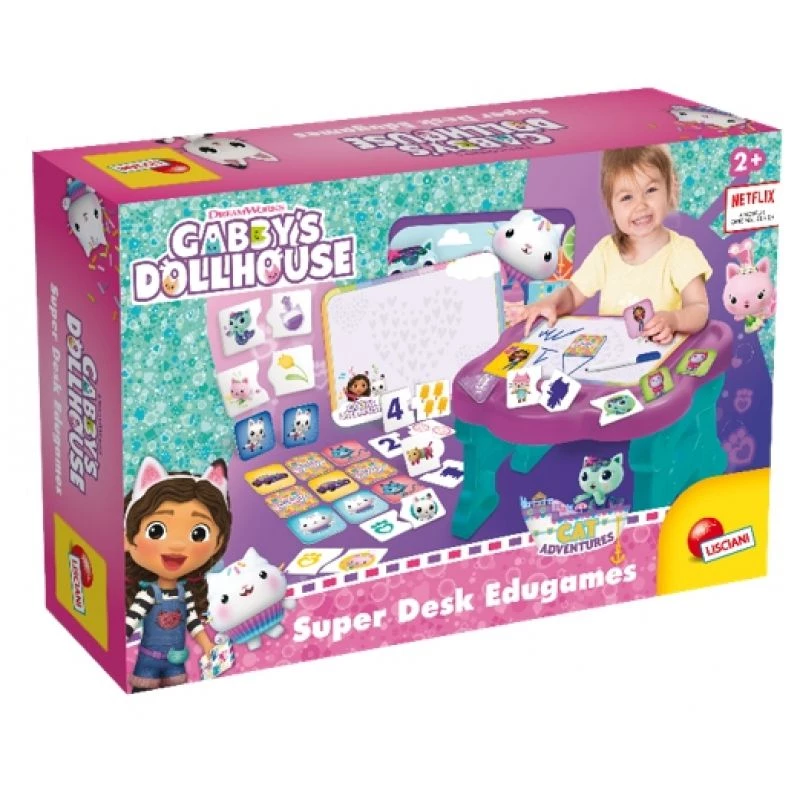 Aktivitätstisch für Kinder Lisciani Biurko z grami - Koci Domek Gabi, interaktiver Lerntisch