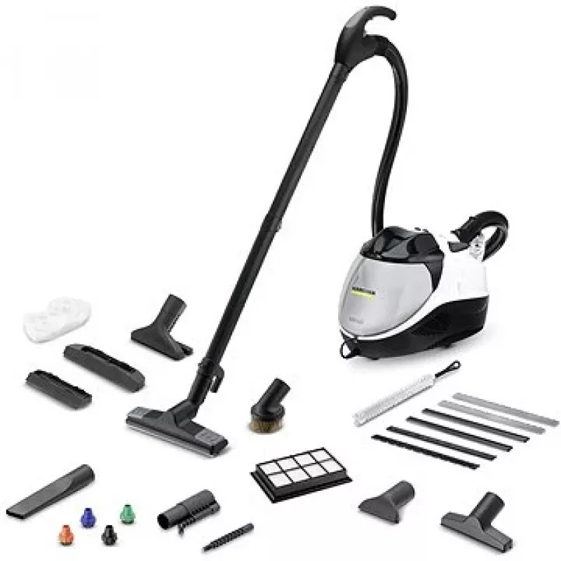 SV 7, Zylinder-Dampfreiniger, 0,5 l, schwarz, grau, weiß, Tasten, fest, 50 cm
