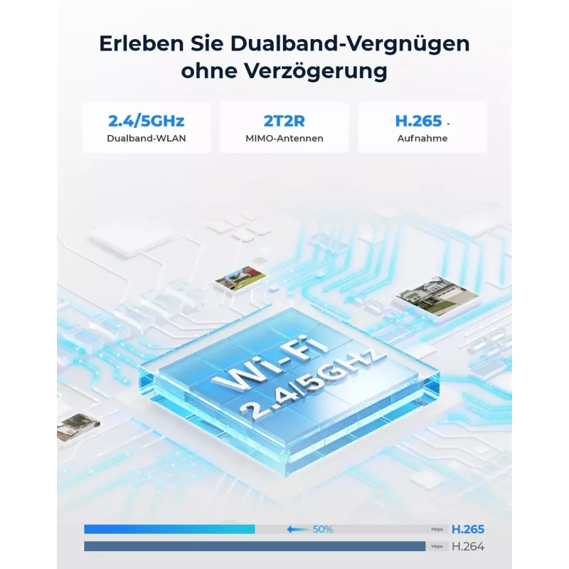 Reolink W430 - 4K Outdoor-Kamera, Next-Gen Wi-Fi 6, 5-fach optischer Zoom, Personen-/Fahrzeug-/Tiererkennung, Farb-Nachtsicht