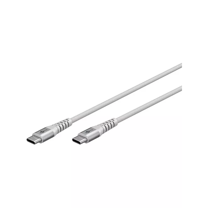 super-soft USB 2.0 geflochtenes Kabel, USB-C Stecker > USB-C Stecker (Weiß, 3 Meter)