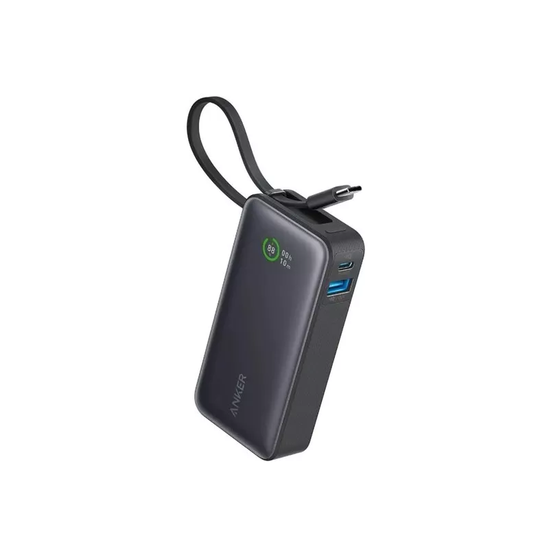 Powerbank 545 NANO 30W 10000mAh mit integriertem USB-C-Kabel, schwarz