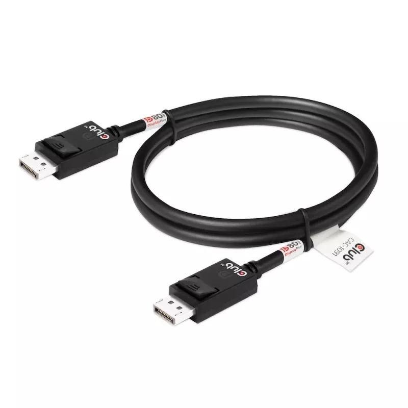 CLUB3D DisplayPort 2.1 Bi-Direktionales VESA DP80 Zertifiziertes Kabel 4K240Hz, 8K60Hz oder 10K30Hz M/M 1,2 m
