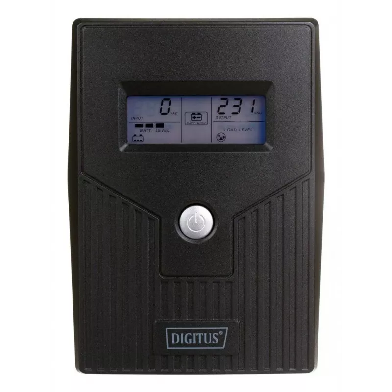 DIGITUS Line-Interactive USV, 800VA/480W 12V/9Ah X1 Akku, 2x CEE 7/7 Steckdose, RJ-11, LCD (DN-170064-LCD)