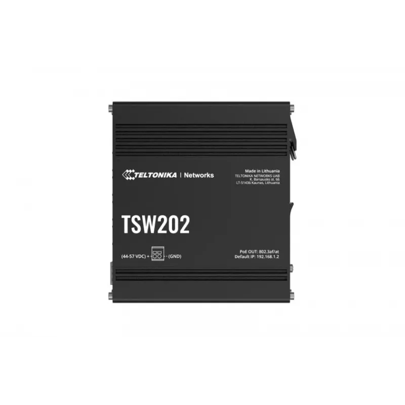 Teltonika TSW202 Managed L2 Gigabit Ethernet (10/100/1000) Power over Ethernet (PoE) Aluminium, Blau