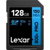 SDXC-Speicherkarte Lexar 128GB UHS-I 800xPRO Class 10 U3 V30 — 150 MB/s Lesen, 45 MB/s Schreiben, Schwarz