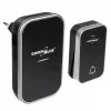GreenBlue GB157B Kinetic Batteriefreie Funk-Türklingel, Melodien, Schwarz, Reichweite bis 200m, IP44