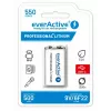 Rechargeable battery everActive 6F22/9V Li-ion 550 mAh with USB TYPE C