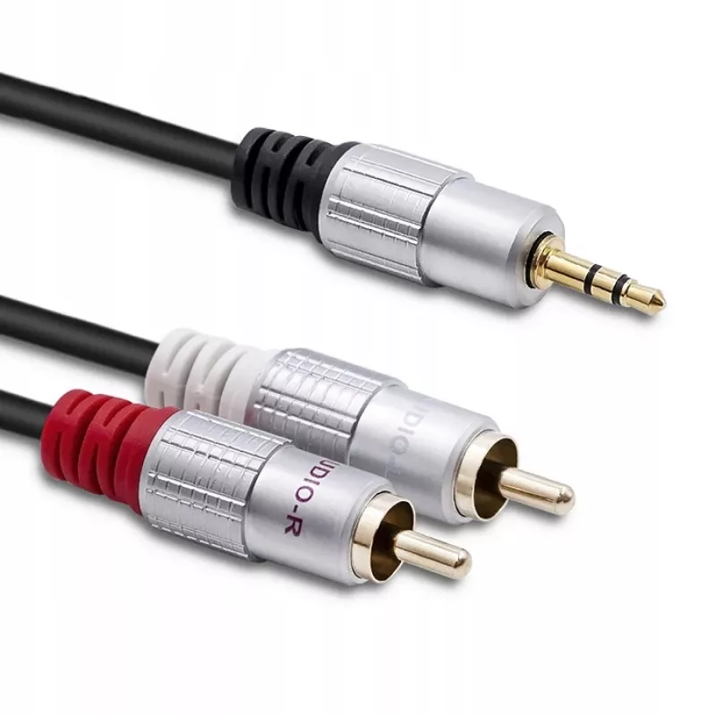 Audiokabel Qoltec 52339 1m 2x Cinch 3,5 mm Schwarz