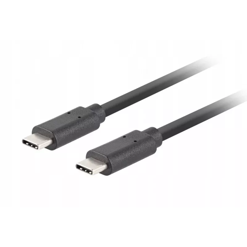 USB-C-auf-C-Kabel LANBERG CA-CMCM-32CU-0018-BK USB 3.2 Gen 2, 1,8 m, schwarz, 100 W PD, 4K-Video