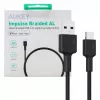 USB-A-auf-USB-C-Kabel AUKEY CB-CD30 0,9 m – Schwarz, geflochten, USB PD 3.0, 0,48 Gbit/s