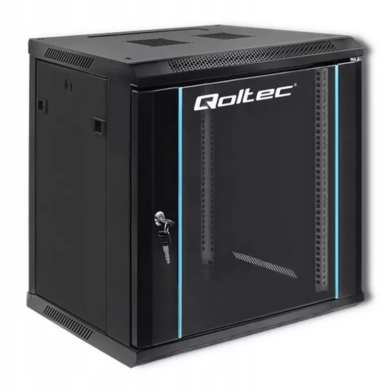19-Zoll-Rackschrank QOLTEC 54464 12U 600x635x450 Schwarz