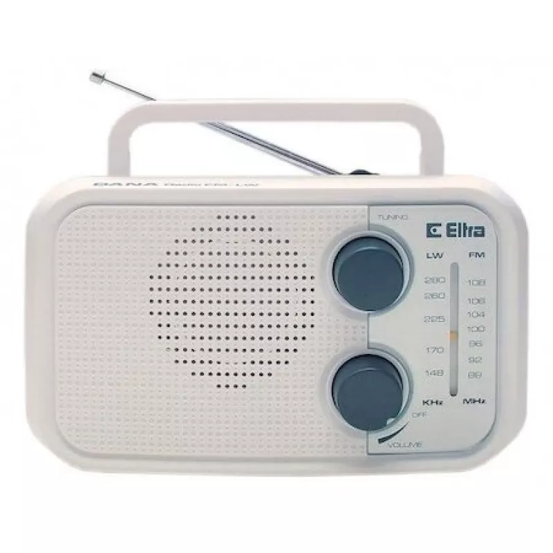 Radio Eltra DANA weiß – tragbares Analogradio, kompaktes Tischdesign