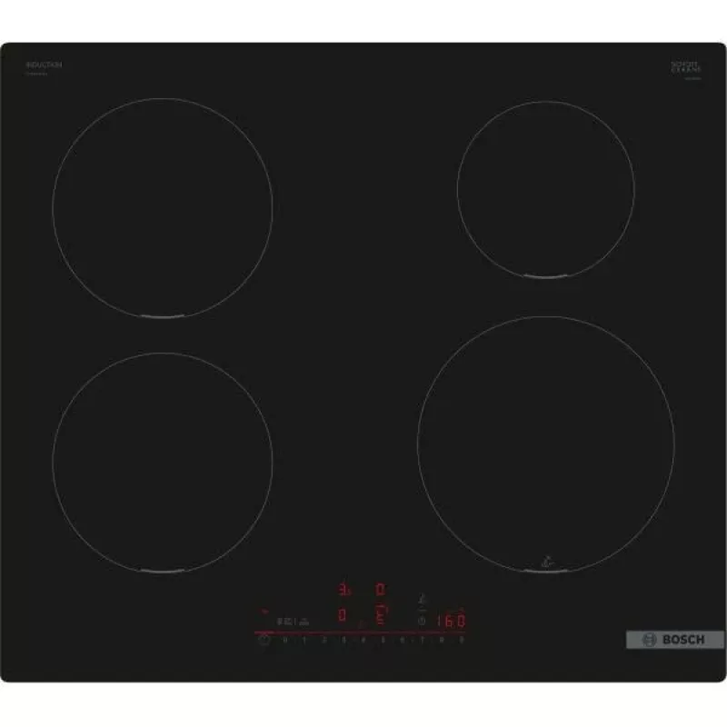Built-In Hob Bosch PUE611HC1E, Induction, 4 Cooking Zones, PerfectFry Plus, Home Connect, Leistung Boost , 60cm, Schwarz