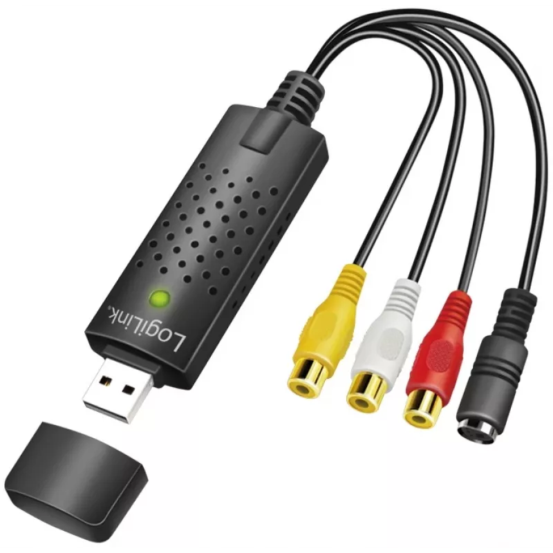 LogiLink USB 2.0 a/V Grabber. USB a/M Zu 3xCinch + MiniDIN5/F. Schwarz
