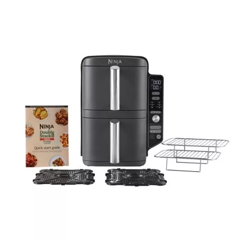 Ninja SL400EU Fritteuse Double 9,5 L 2470 W Heißluftfritteuse Schwarz, Grau