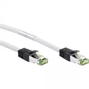 Wentronic Goobay - Patchkabel - RJ-45 (M) auf RJ-45 (M) - 10 M - SFTP, PiMF - CAT 8.1 - halogenfrei, vergossen, snagless, Litzenleiter - Weiß (55129)