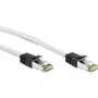 Wentronic Goobay - Patchkabel - RJ-45 (M) auf RJ-45 (M) - 10 M - SFTP, PiMF - CAT 8.1 - halogenfrei, vergossen, snagless, Litzenleiter - Weiß (55129)
