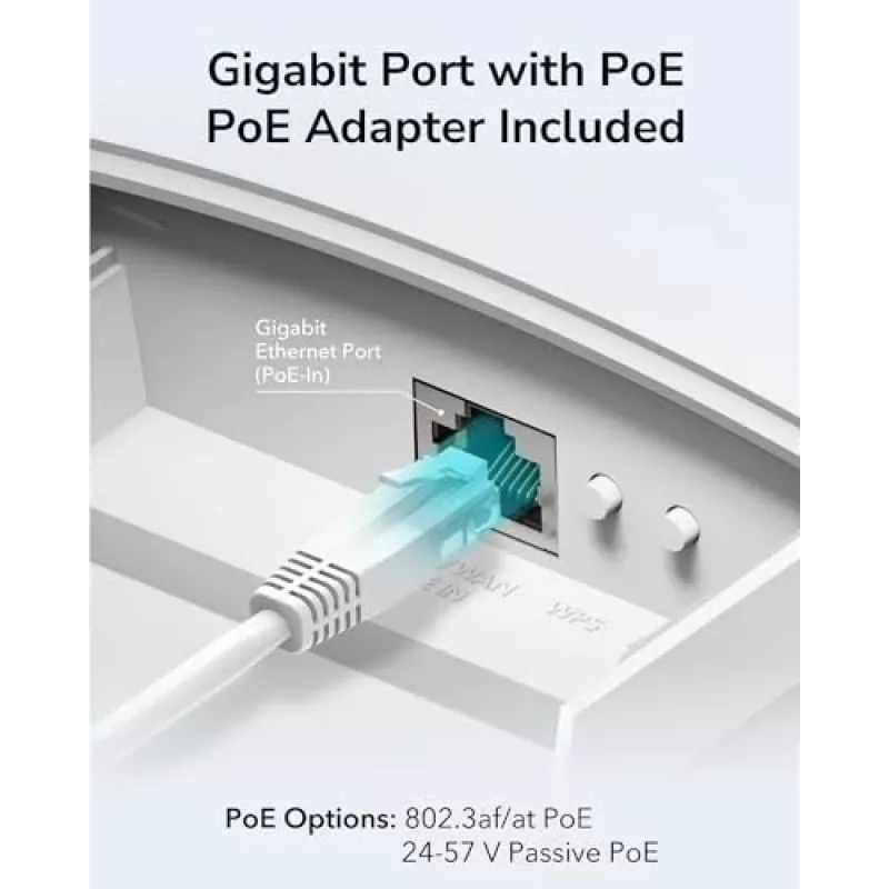 Access Point Cudy AP1300 Outdoor — Dualband 2,4/5 GHz, 300/867 Mbit/s, IP65, PoE, 2 externe RP‑SMA-Antennen