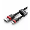 USB-A auf Lightning Kabel Baseus Cafule 2.4A QC 3.0, 1 m — schwarz/rot