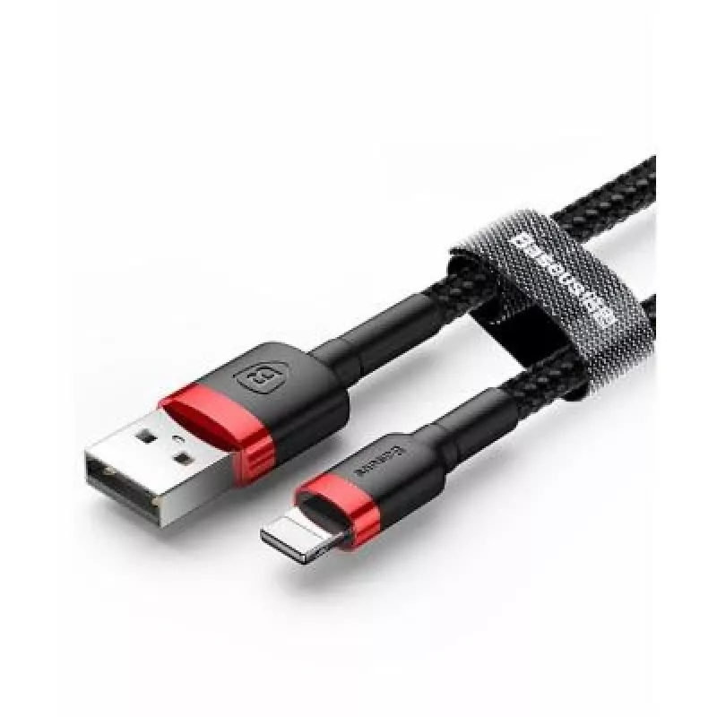 USB-A auf Lightning Kabel Baseus Cafule 2.4A QC 3.0, 1 m — schwarz/rot