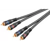 Wentronic Goobay - Audiokabel - Composite Audio - RCA (S) auf RCA (S) - 1,5 m - doppelt geschirmtes Koaxialkabel - Schwarz (50032)