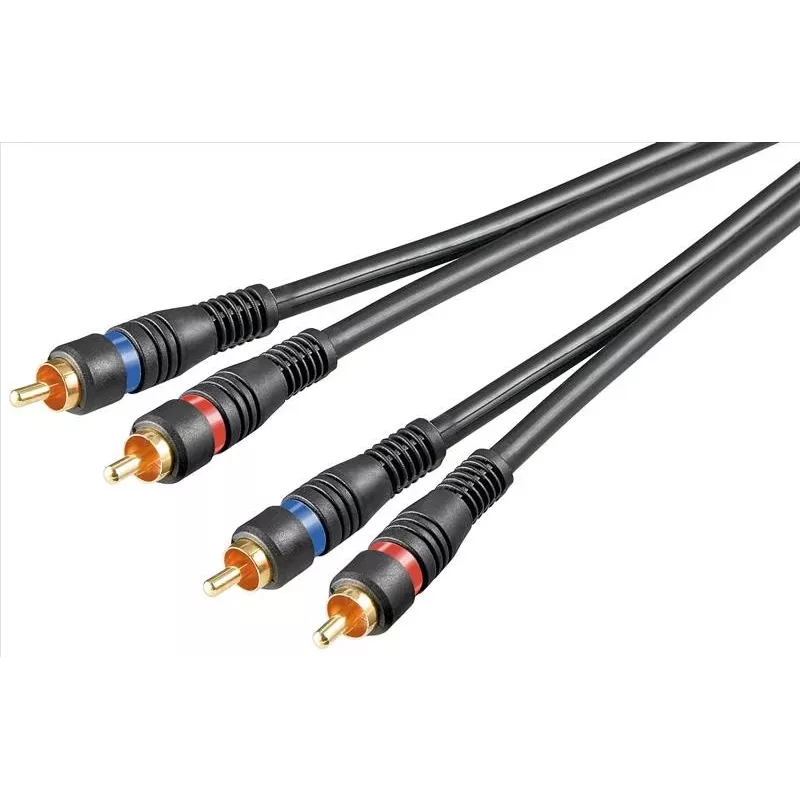 Wentronic Goobay - Audiokabel - Composite Audio - RCA (S) auf RCA (S) - 1,5 m - doppelt geschirmtes Koaxialkabel - Schwarz (50032)