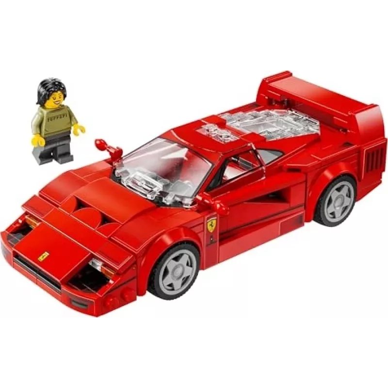 LEGO Speed Champions Ferrari F40 Supercar – baubares Fahrzeug-Spielzeugauto für Jungen und Mädchen ab 9 Jahren mit Fahrer-Minifigur, Kinderzimmer-Deko