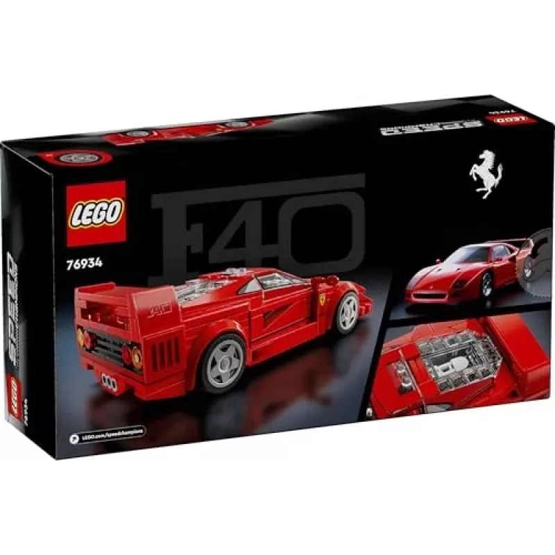 LEGO Speed Champions Ferrari F40 Supercar – baubares Fahrzeug-Spielzeugauto für Jungen und Mädchen ab 9 Jahren mit Fahrer-Minifigur, Kinderzimmer-Deko