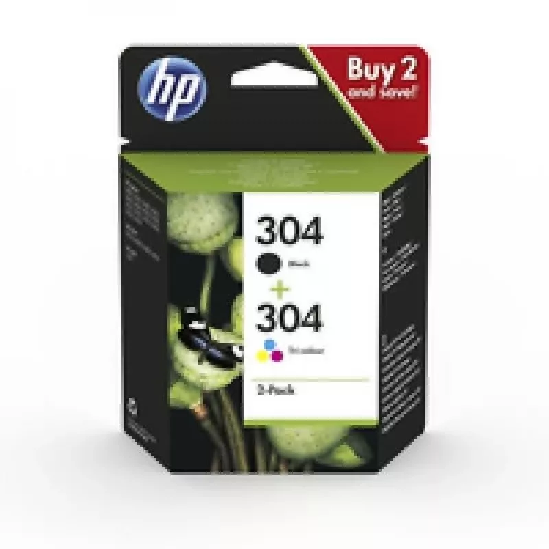 HP 304 2er-Pack Schwarz/Dreifarbig Original Tintenpatronen